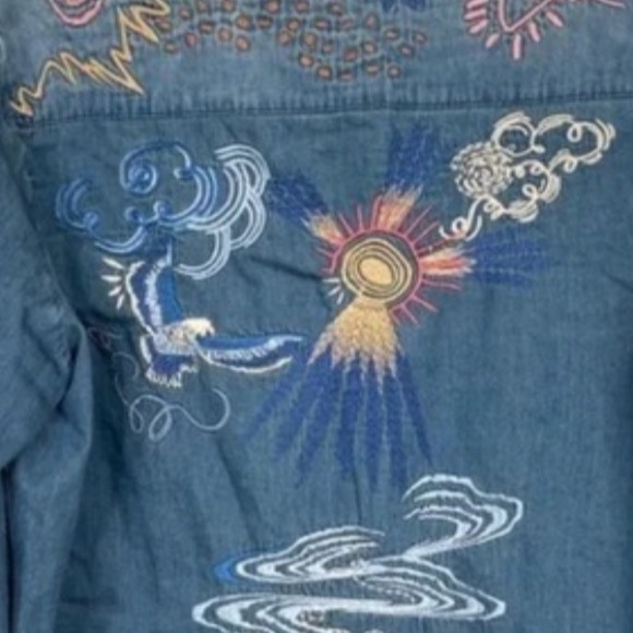 Johnny Was heavily embroidered Carmen Frayed Westward Shirt NWT - Picture 7 of 11